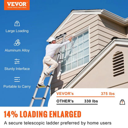 Aluminum Telescoping Ladder 10.5 ft or 12.5 ft by HitMyNeed