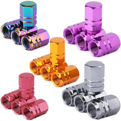 Aluminum Tire Valve Stem Caps for Cars, Bikes & Motorcycles by HitMyNeed