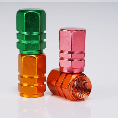 Aluminum Tire Valve Stem Caps for Cars, Bikes & Motorcycles by HitMyNeed