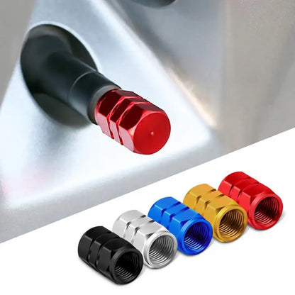 Aluminum Tire Valve Stem Caps for Cars, Bikes & Motorcycles by HitMyNeed