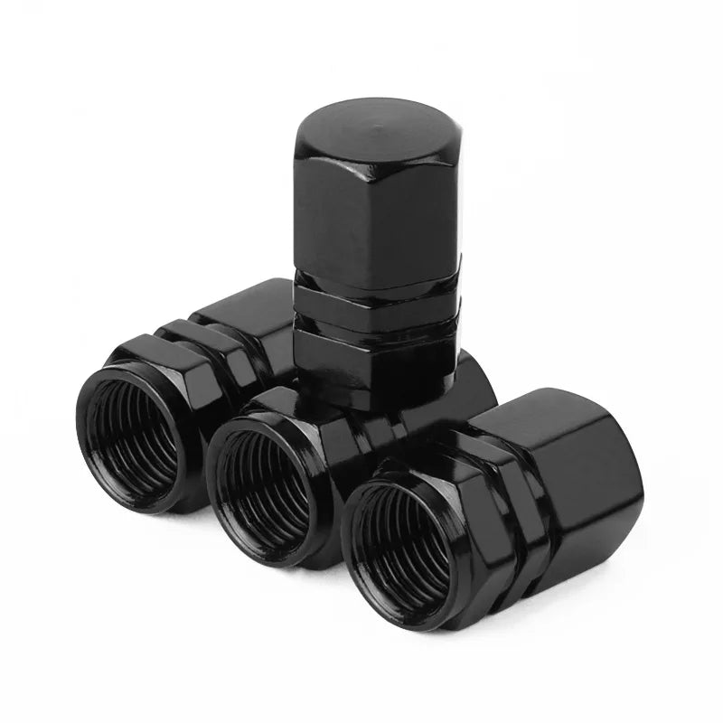 Aluminum Tire Valve Stem Caps for Cars, Bikes & Motorcycles black by HitMyNeed