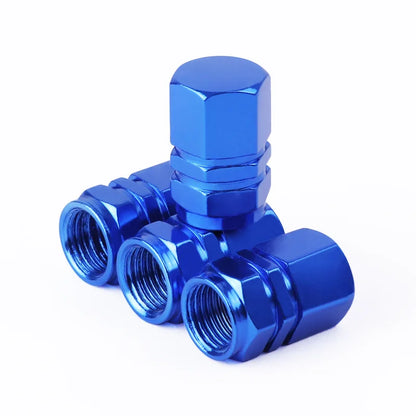 Aluminum Tire Valve Stem Caps for Cars, Bikes & Motorcycles dark-blue by HitMyNeed