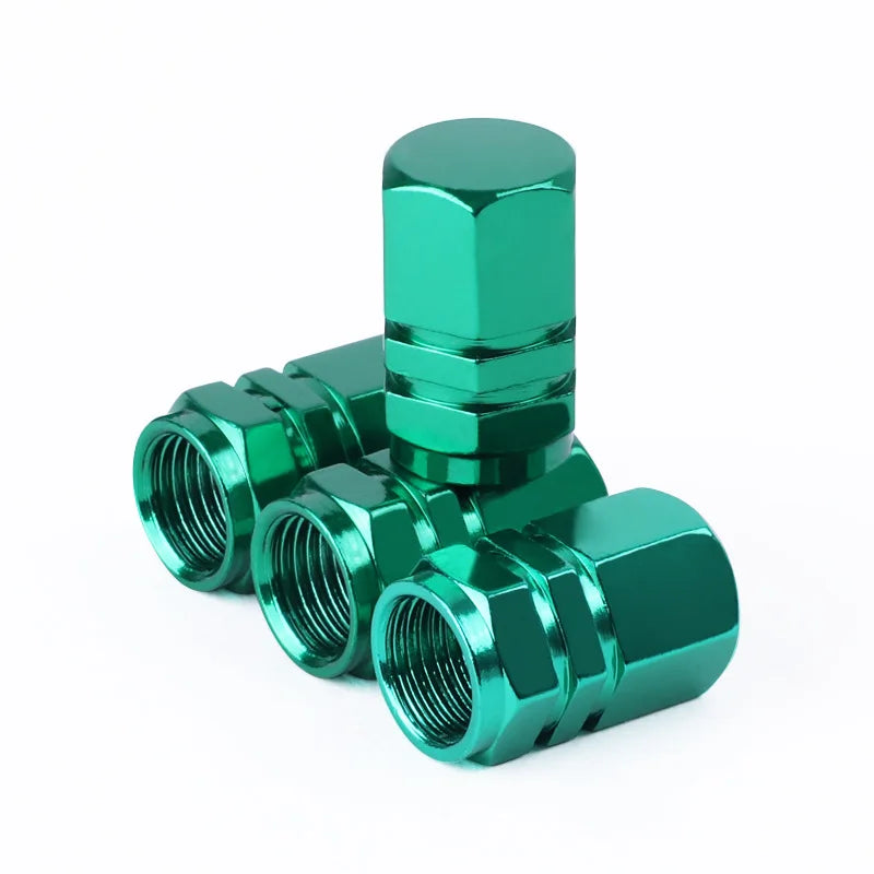Aluminum Tire Valve Stem Caps for Cars, Bikes & Motorcycles green by HitMyNeed