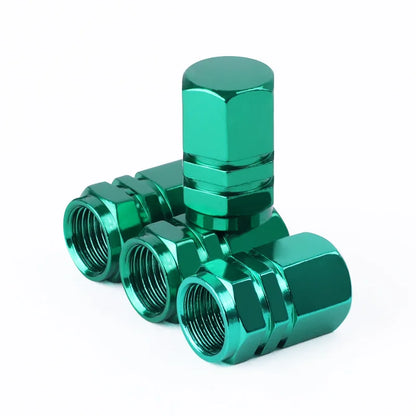 Aluminum Tire Valve Stem Caps for Cars, Bikes & Motorcycles green by HitMyNeed