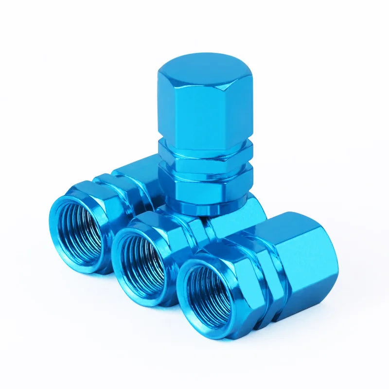 Aluminum Tire Valve Stem Caps for Cars, Bikes & Motorcycles sky-blue by HitMyNeed