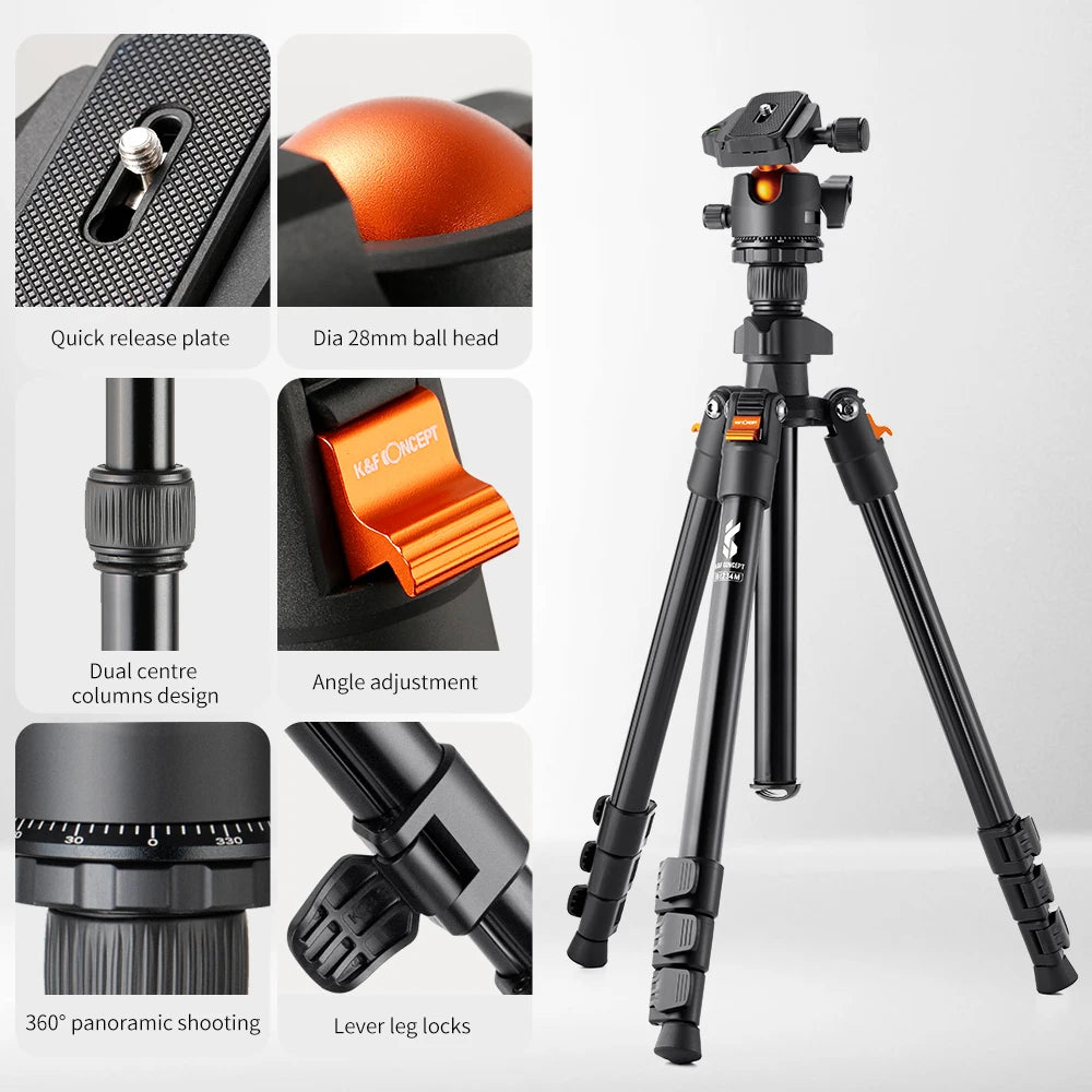 Aluminum Travel Tripod for DSLR with Low Angle Setup by HitMyNeed