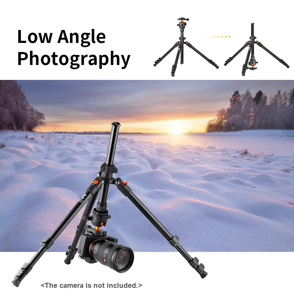 Aluminum Travel Tripod for DSLR with Low Angle Setup by HitMyNeed