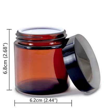 Amber Glass Candle Jars with Lids, 100ml (6 Pack) by HitMyNeed