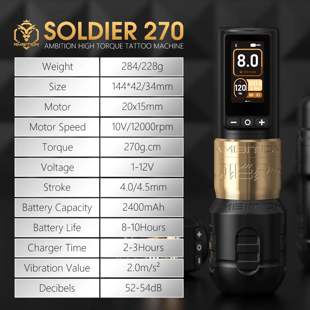 Ambition Soldier270 Wireless Tattoo Pen Machine by HitMyNeed