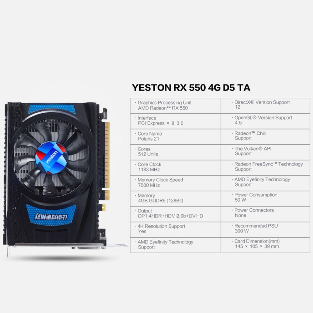 AMD Radeon RX 550 4GB GDDR5 Graphics Card by HitMyNeed