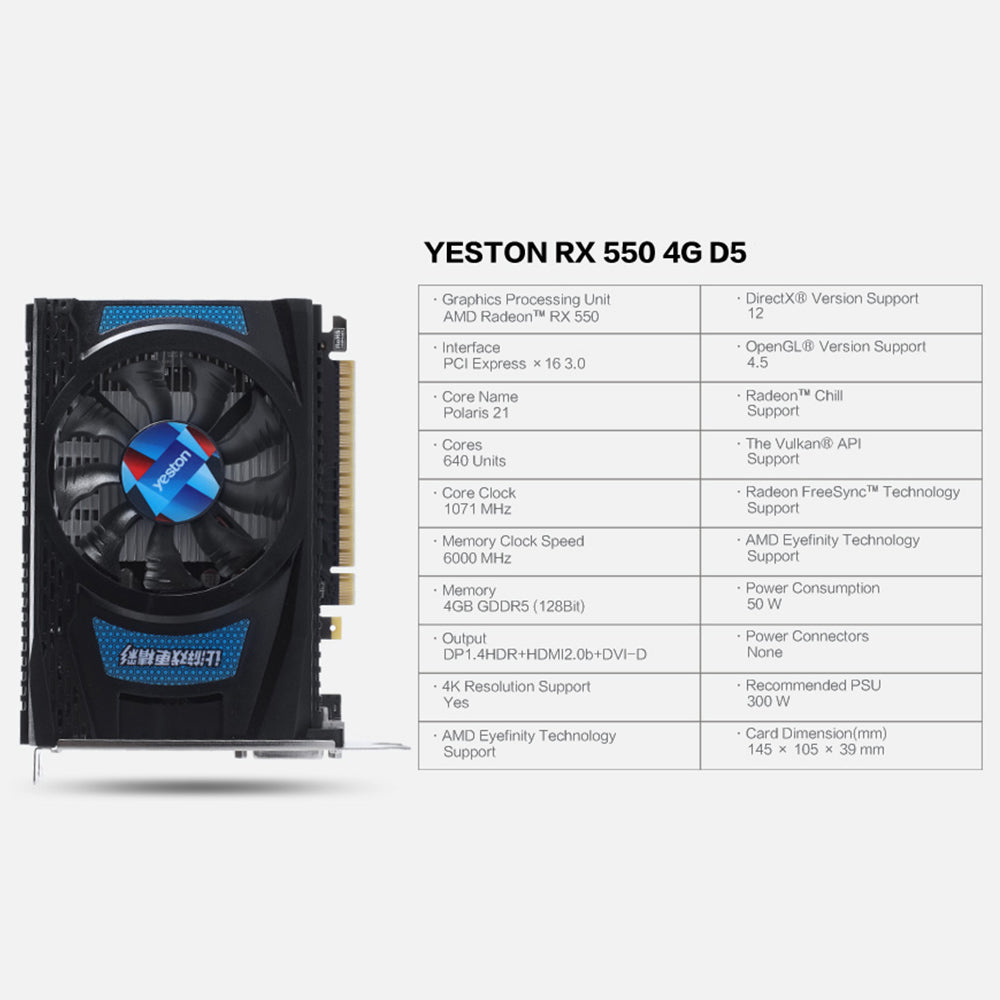 AMD Radeon RX 550 4GB GDDR5 Graphics Card by HitMyNeed