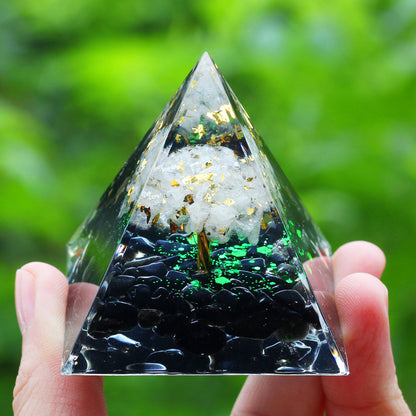 Amethyst & Peridot Orgone Pyramid Energy Generator a17 by HitMyNeed