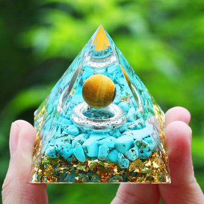 Amethyst & Peridot Orgone Pyramid Energy Generator a20 by HitMyNeed