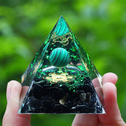 Amethyst & Peridot Orgone Pyramid Energy Generator a27 by HitMyNeed