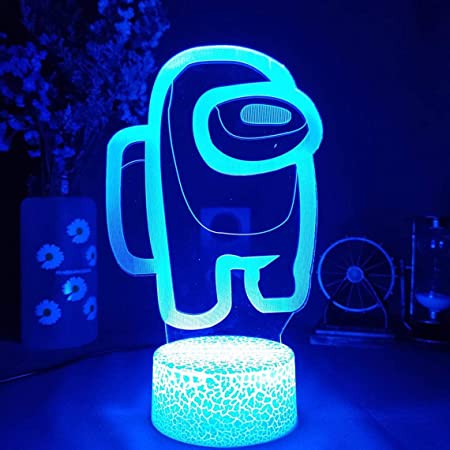Among Us LED 3D Effect Night Light with Remote by HitMyNeed