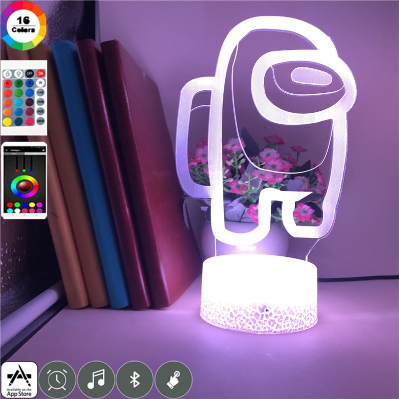Among Us LED 3D Effect Night Light with Remote by HitMyNeed