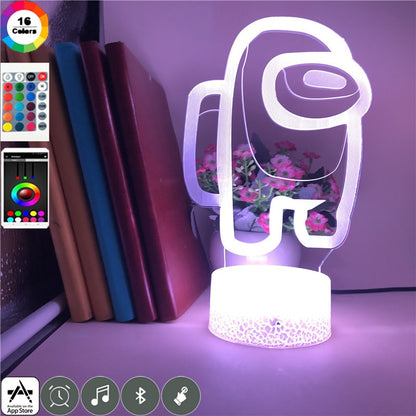 Among Us LED 3D Effect Night Light with Remote by HitMyNeed