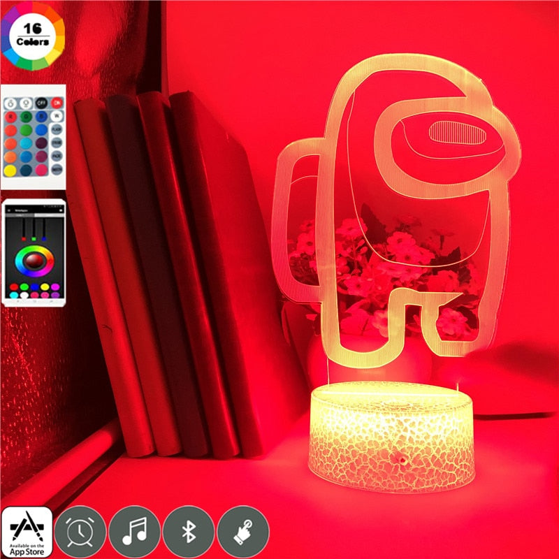 Among Us LED 3D Effect Night Light with Remote by HitMyNeed