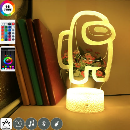 Among Us LED 3D Effect Night Light with Remote by HitMyNeed