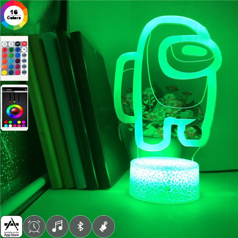 Among Us LED 3D Effect Night Light with Remote by HitMyNeed