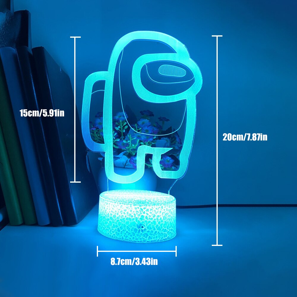 Among Us LED 3D Effect Night Light with Remote by HitMyNeed