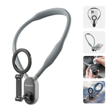 Amorus Magnetic Silicone Neck Mount for Phone Vlogging by HitMyNeed