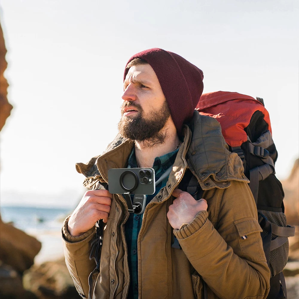 Amorus Magnetic Silicone Neck Mount for Phone Vlogging by HitMyNeed