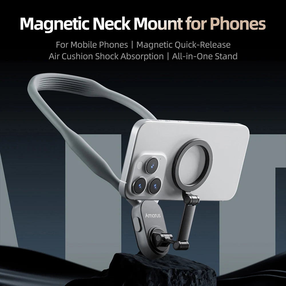Amorus Magnetic Silicone Neck Mount for Phone Vlogging by HitMyNeed