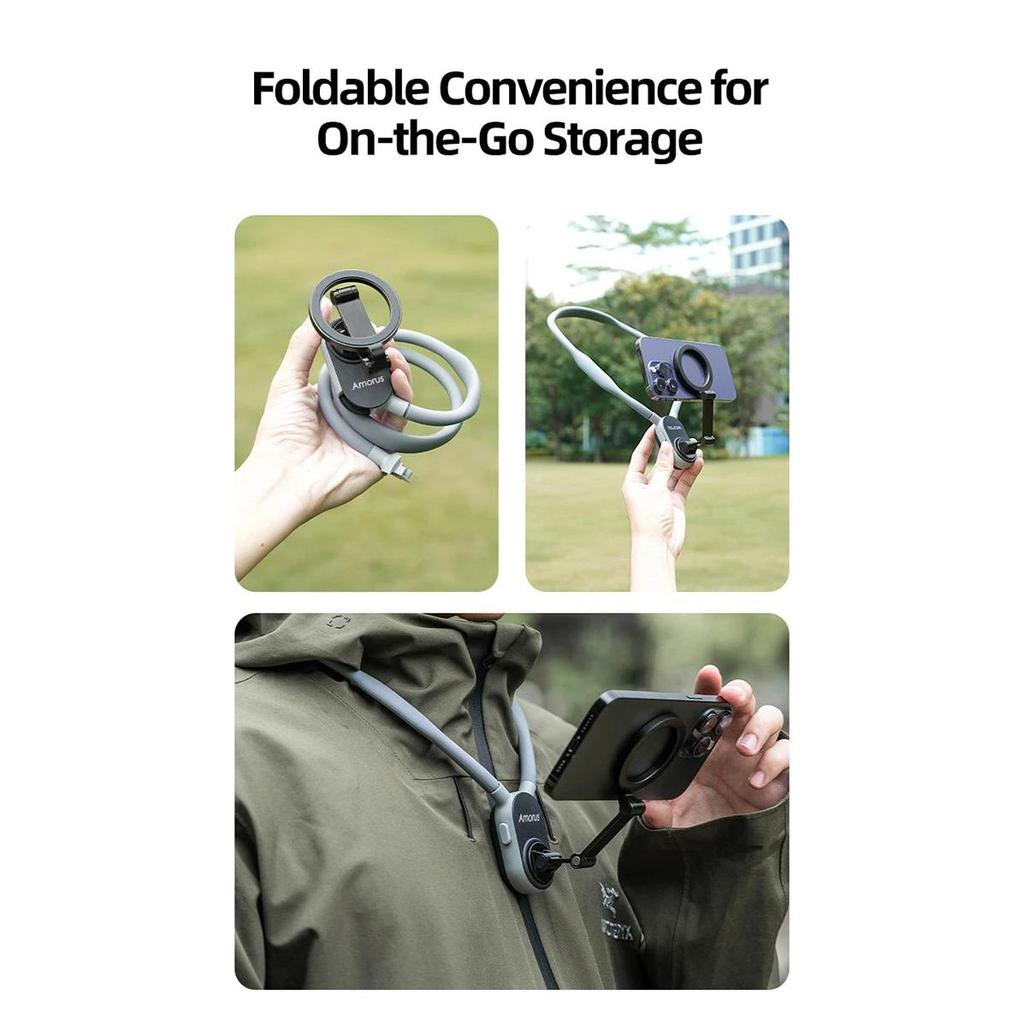 Amorus Magnetic Silicone Neck Mount for Phone Vlogging by HitMyNeed