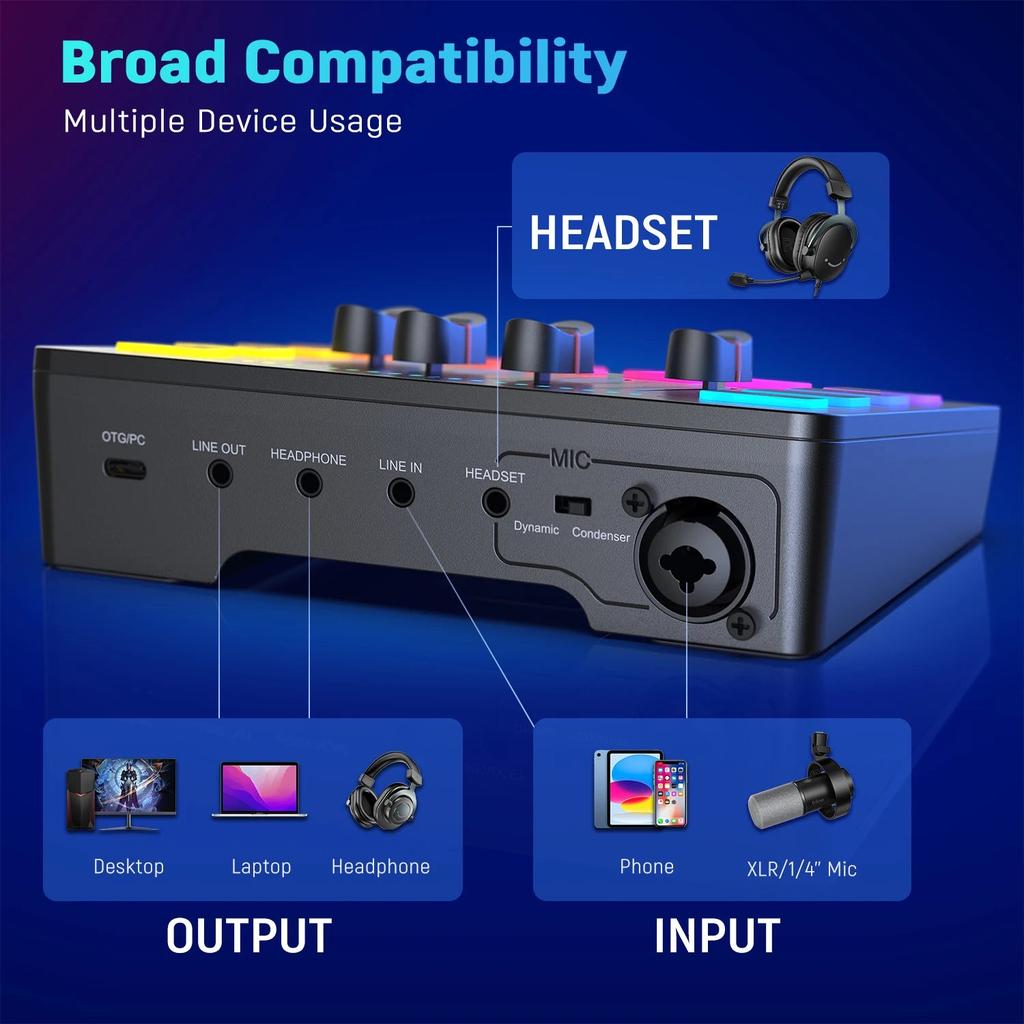 AmpliGame SC3 4-Channel RGB Gaming Audio Mixer by HitMyNeed
