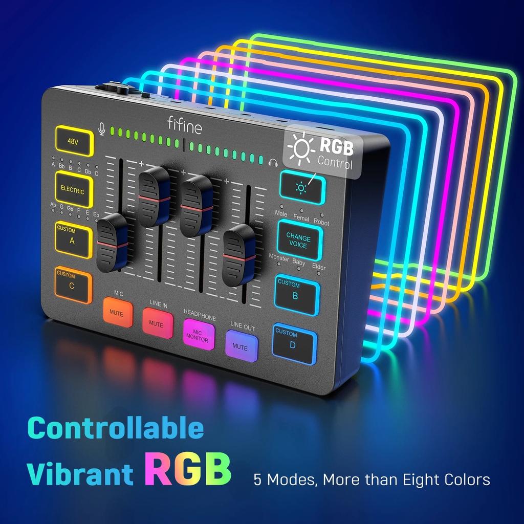 AmpliGame SC3 4-Channel RGB Gaming Audio Mixer by HitMyNeed