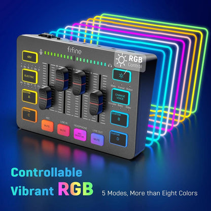 AmpliGame SC3 4-Channel RGB Gaming Audio Mixer by HitMyNeed