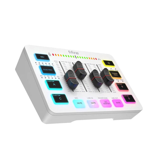 AmpliGame SC3 4-Channel RGB Gaming Audio Mixer white by HitMyNeed