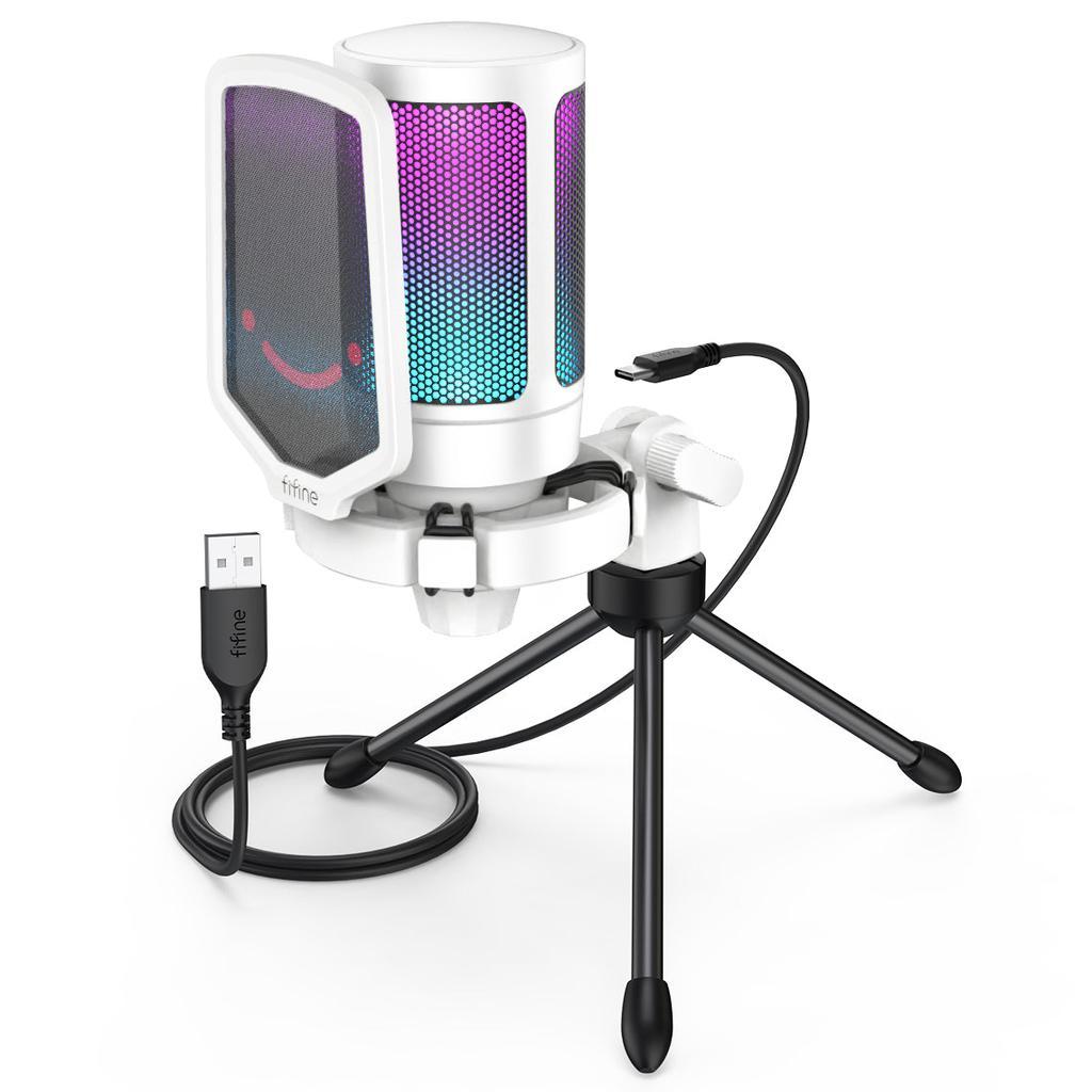 Ampligame USB Condenser Microphone for Gaming & Streaming white by HitMyNeed