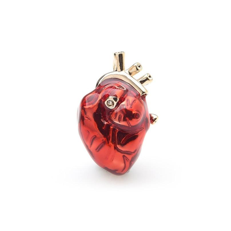 Anatomical Human Heart Brooch Pin Pendant by HitMyNeed