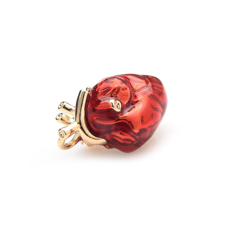 Anatomical Human Heart Brooch Pin Pendant by HitMyNeed