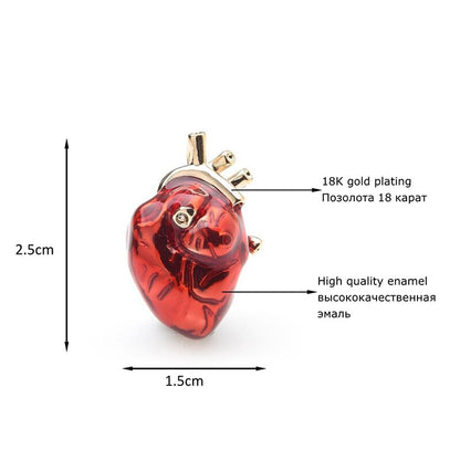 Anatomical Human Heart Brooch Pin Pendant by HitMyNeed
