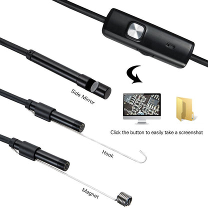 Android 3‑in‑1 USB Borescope Inspection Camera 5m 7-0mm-1m by HitMyNeed