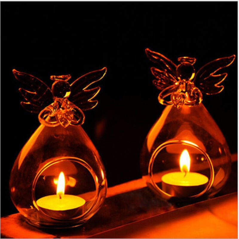 Angel Glass Tea Light Holder Candle Stand by HitMyNeed