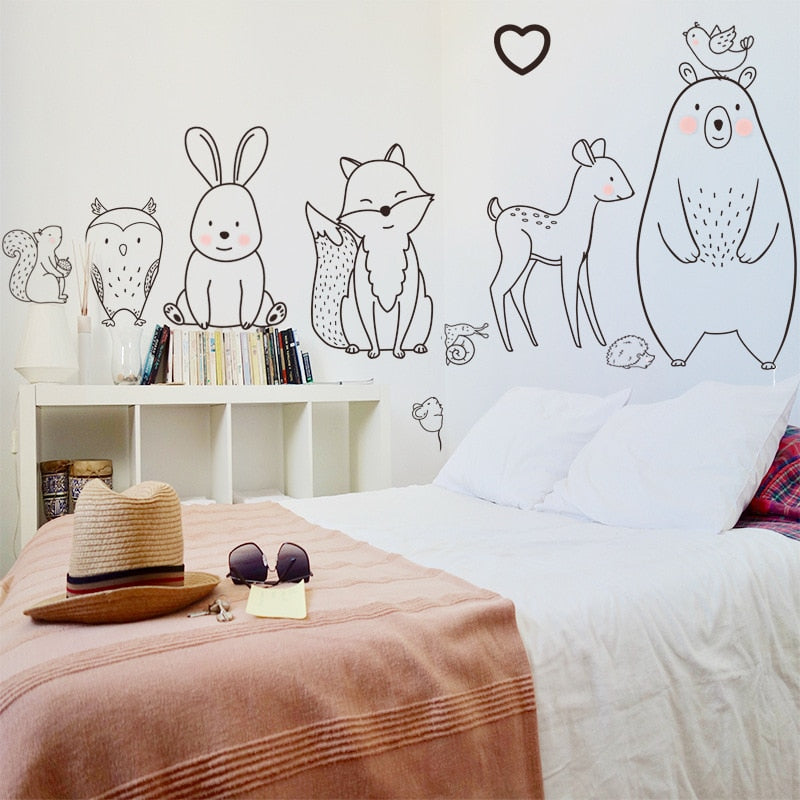 Animal Wall Stickers for Kids Rooms, PVC Decals by HitMyNeed