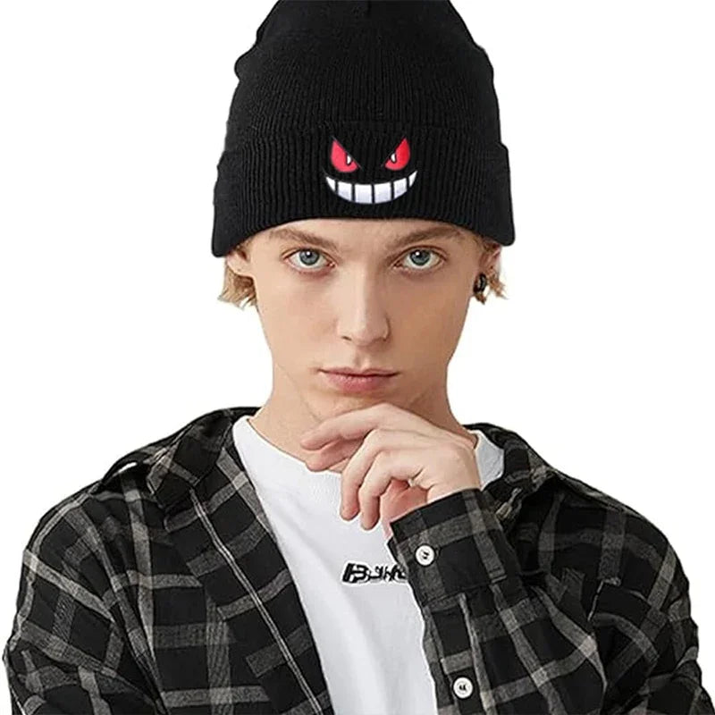 Anime Knitted Cap Unisex Cartoon Embroidered Hat by HitMyNeed