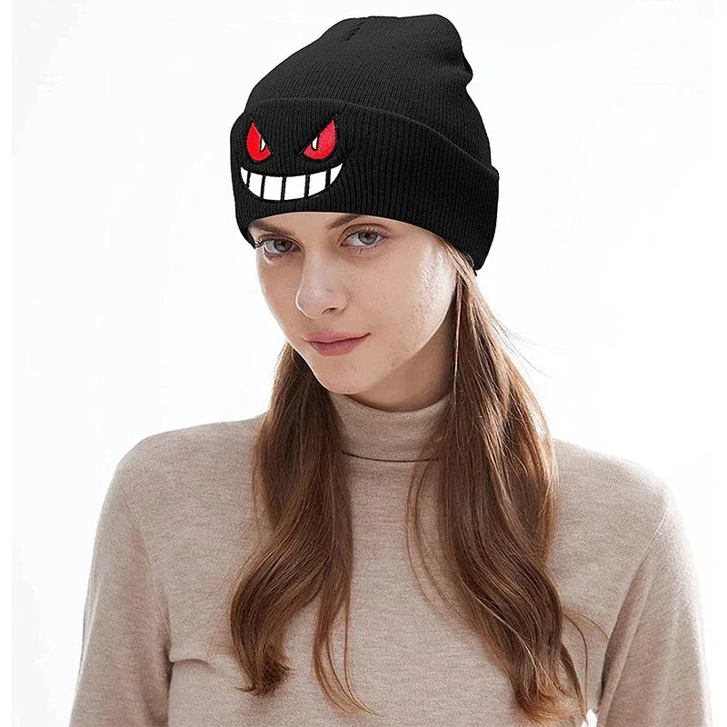 Anime Knitted Cap Unisex Cartoon Embroidered Hat by HitMyNeed