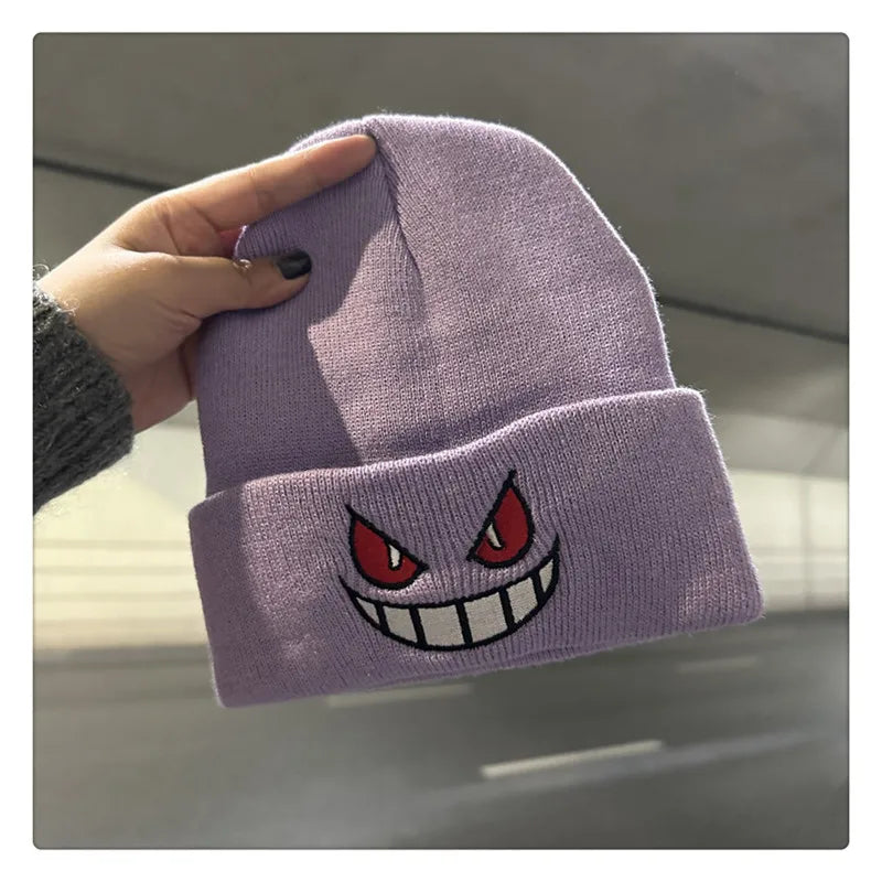 Anime Knitted Cap Unisex Cartoon Embroidered Hat by HitMyNeed