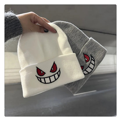 Anime Knitted Cap Unisex Cartoon Embroidered Hat by HitMyNeed