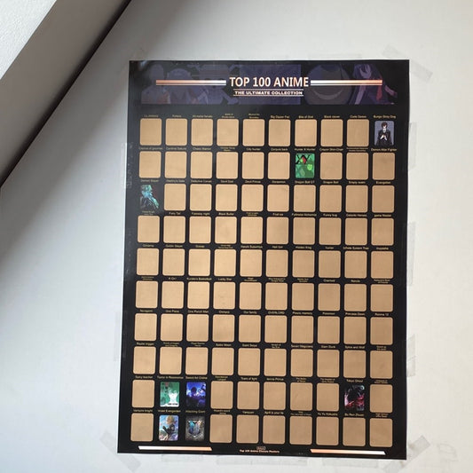 Anime Scratch Off Poster with 100 Shows by HitMyNeed