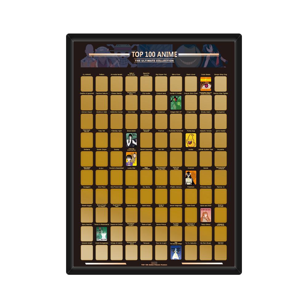 Anime Scratch Off Poster with 100 Shows by HitMyNeed