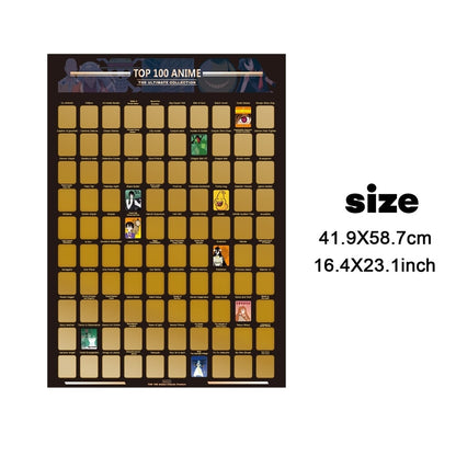 Anime Scratch Off Poster with 100 Shows by HitMyNeed