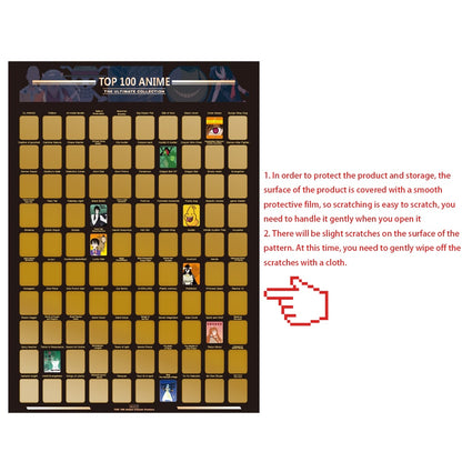 Anime Scratch Off Poster with 100 Shows by HitMyNeed