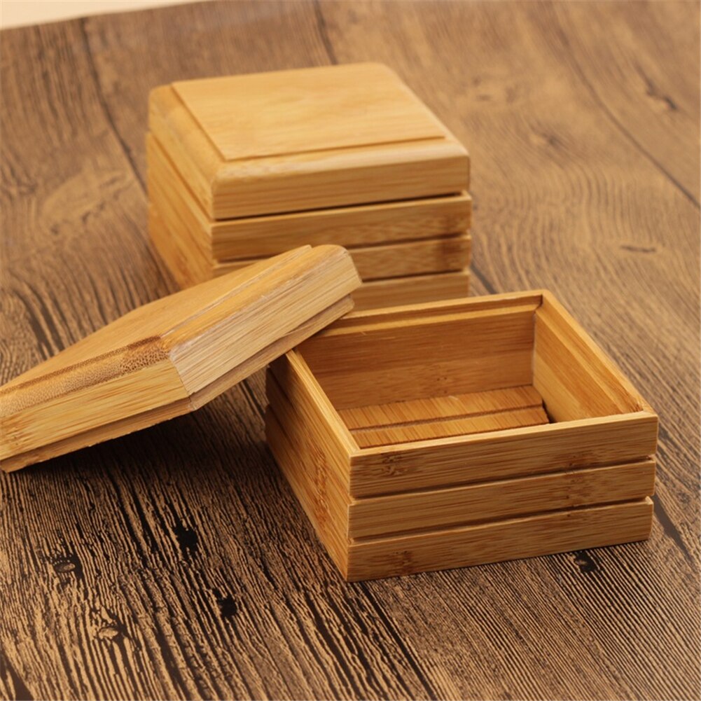 Anti-Bacterial Bamboo Wooden Soap Box with Lid by HitMyNeed