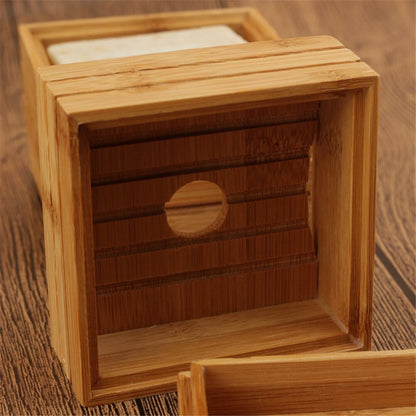Anti-Bacterial Bamboo Wooden Soap Box with Lid by HitMyNeed